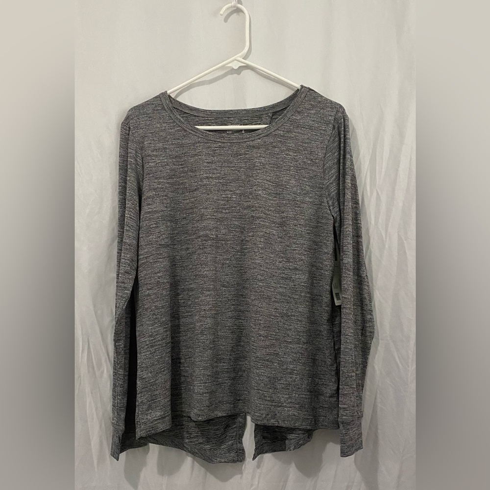 NWT Jockey Essentials Long Sleeve Open Back Sueded Jersey